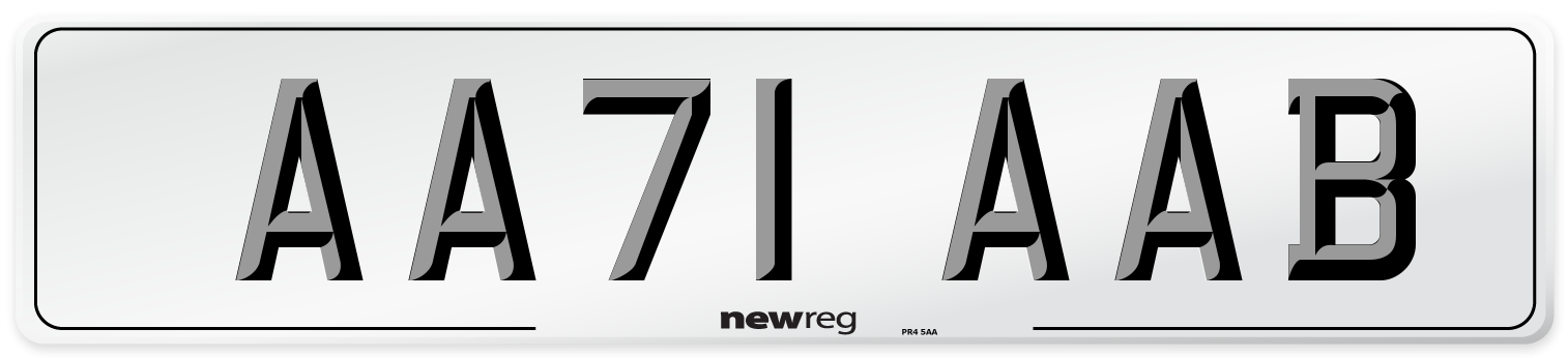 AA71 AAB Number Plate from New Reg